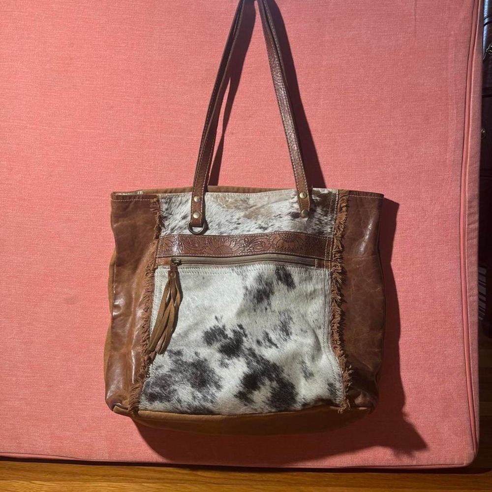 Myra Bag Hair-On Cowhide & Leather Western Tote
